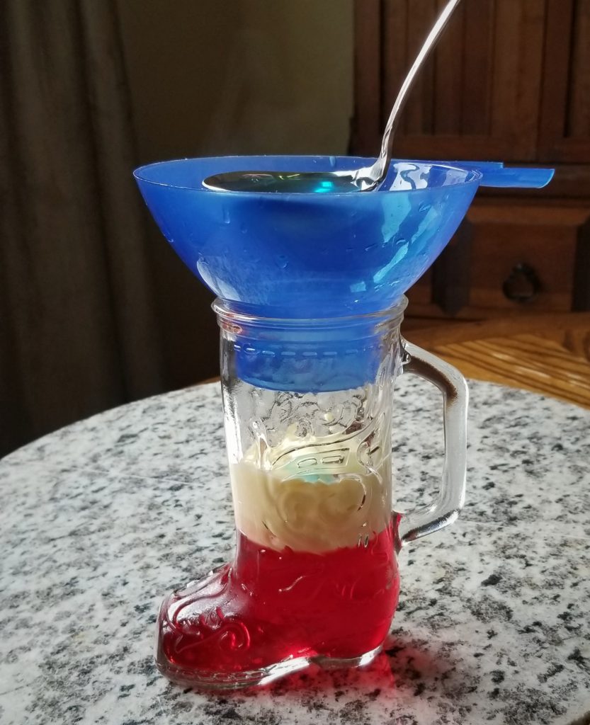 Jello boot with funnel